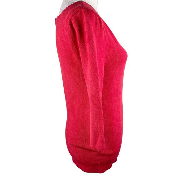 Soft Surroundings Pimi Sweater Medium Red V-Neck Gold Beads - Picture 16 of 16